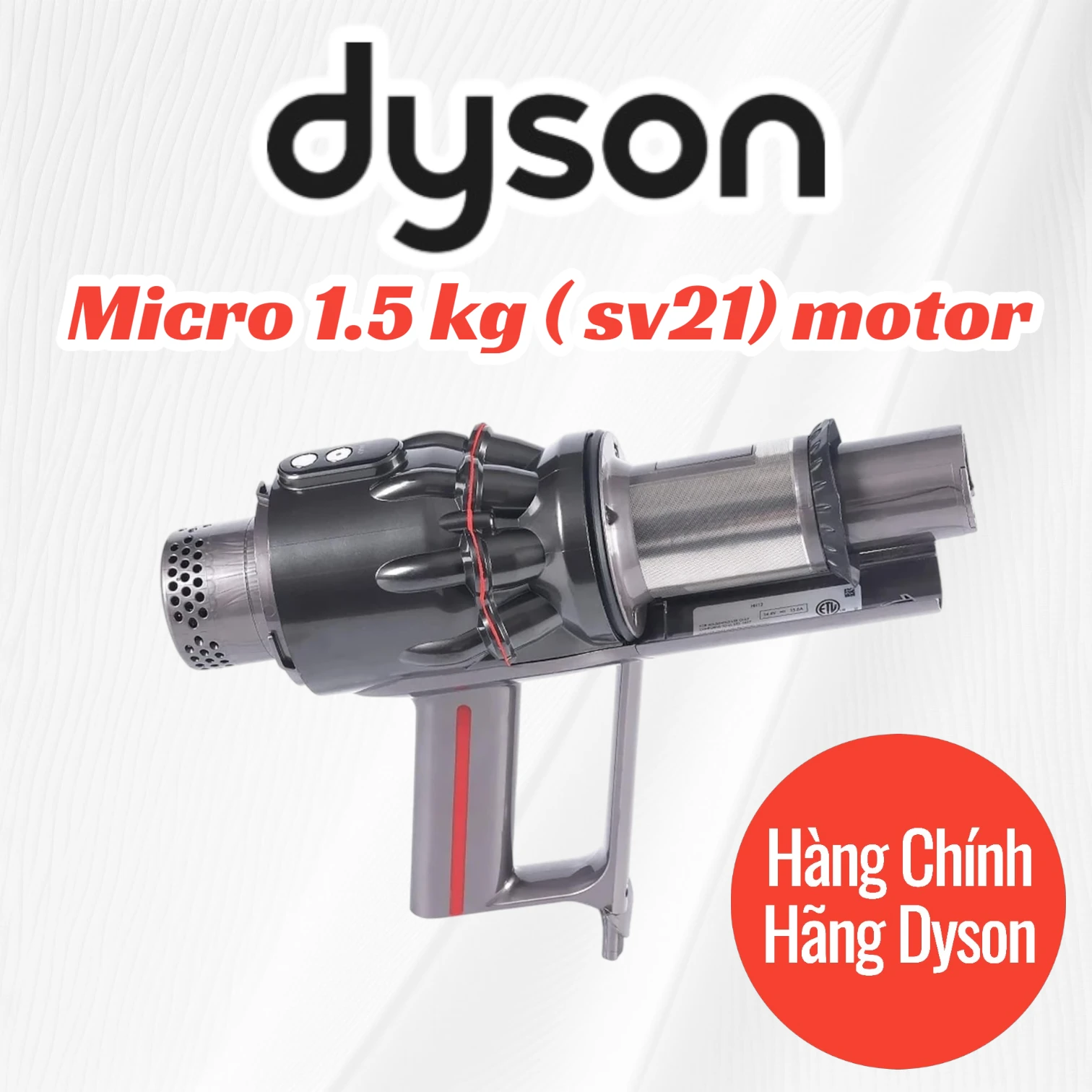1 cụm thân máy liền động cơ và lốc xoáy (Main Body Motor Cyclone Assembly) cho Dyson Micro 1.5kg. Long Thịnh Tech Dyson