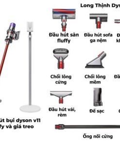 Máy hút bụi cầm tay không dây Dyson V11 Fluffy Kèm Giá Treo Long Thịnh Tech Dyson