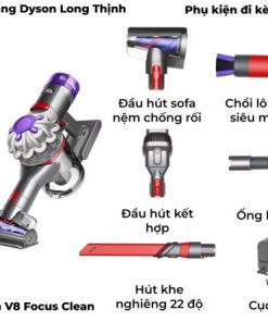 Máy hút bụi cầm tay Dyson V8 Focus Clean Long Thịnh Tech Dyson