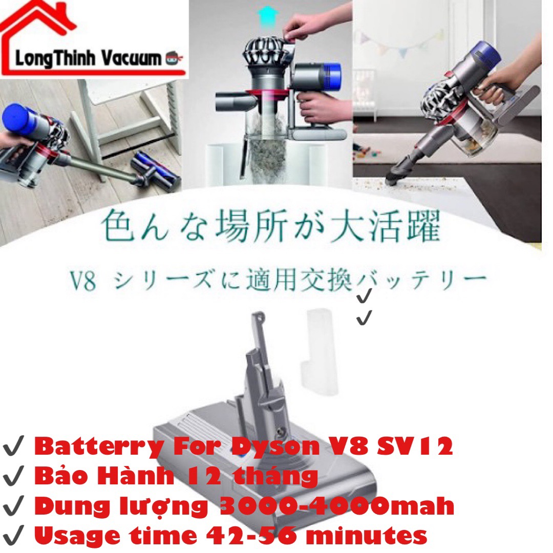 v8-5 Pin Dyson V8 SV10 Cao Cấp Chính Hãng Giá Tốt Long Thịnh Tech Dyson
